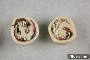 Prosciutto Gruyère Pinwheels before baking