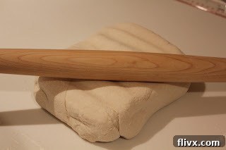 Step one of rolling out homemade puff pastry