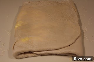 First turn in making homemade puff pastry