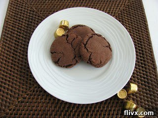 Close-up of Rolo cookie dough, showcasing the rich cocoa color and texture.