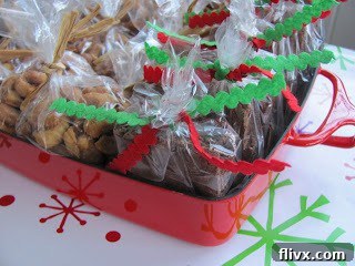 Packaged brownies for my holiday book club meeting