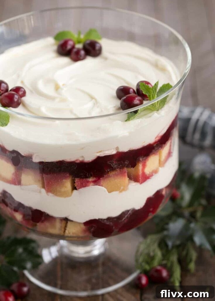 Cranberry Cheesecake Trifle | Festive, seasonal and a delicious twist on the classic English trifle