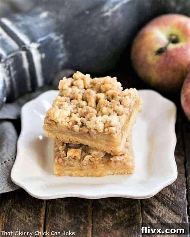 Caramel Apple Pie Toffee Bars, showing a delicious toffee addition and crunchy texture.