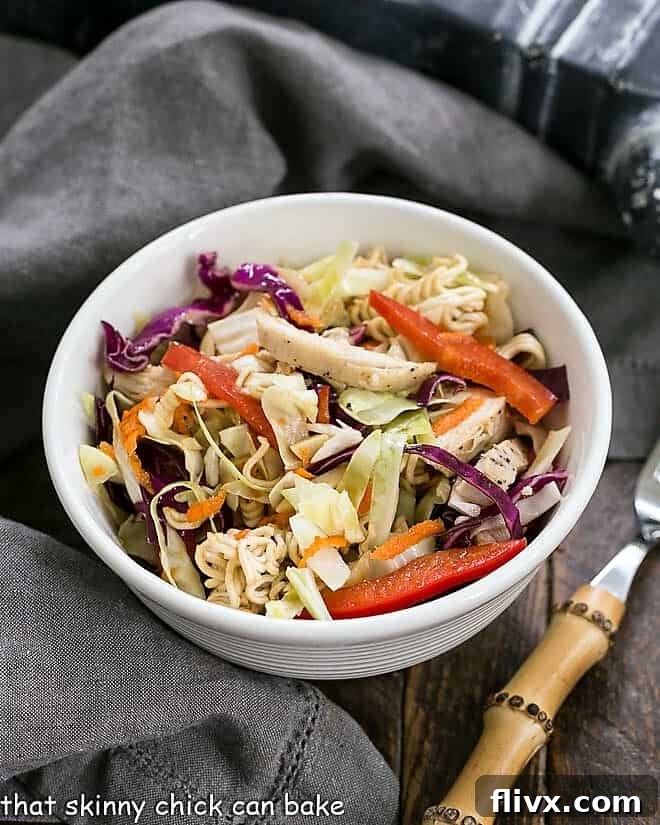 Asian Ramen Noodle Salad with Chicken featured image.