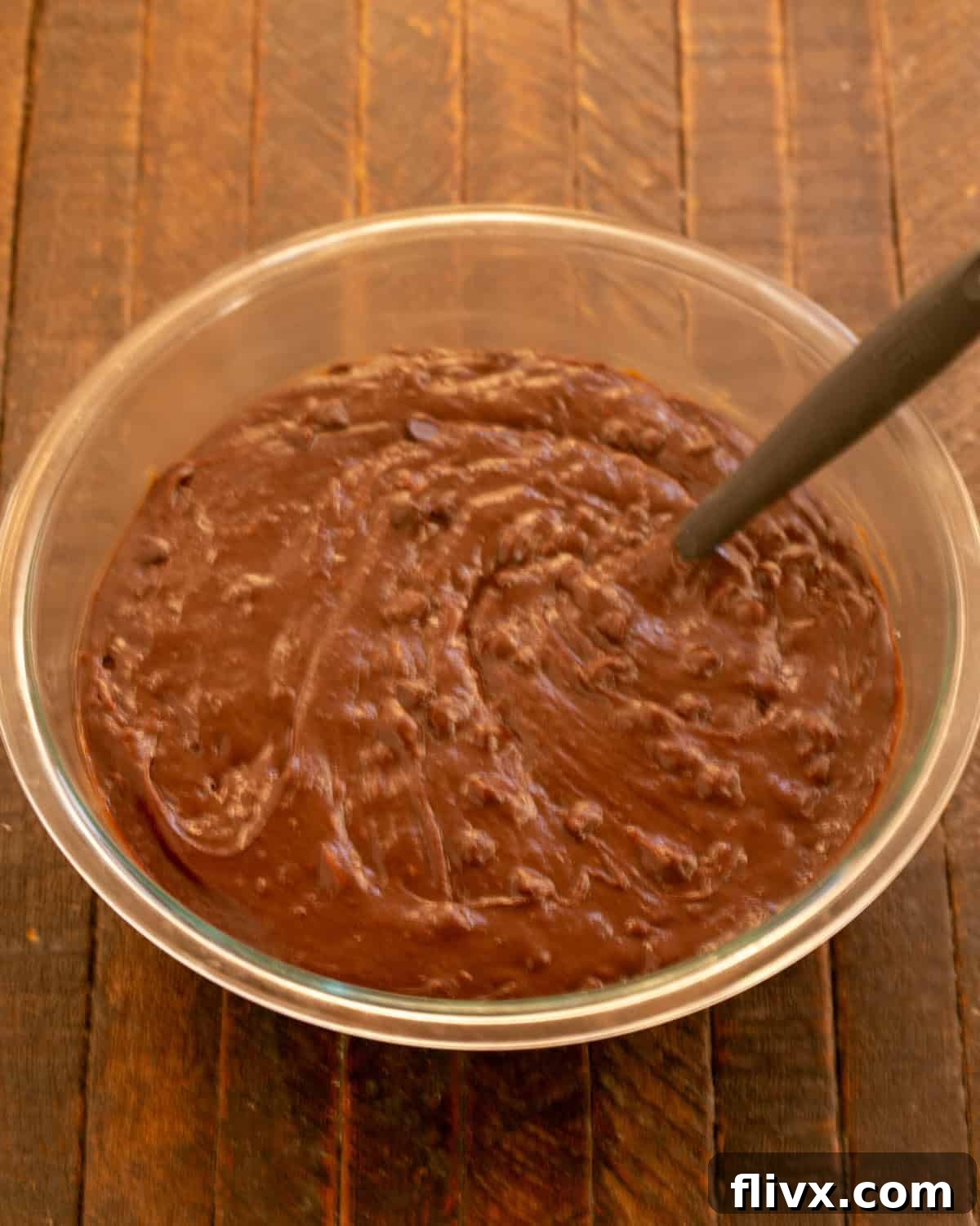 Step 8: The brownie batter after mixing, ready for the pan.