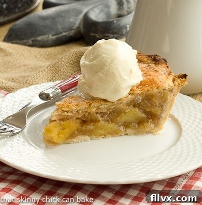 Caramel Apple Pie on a white basketweave plate