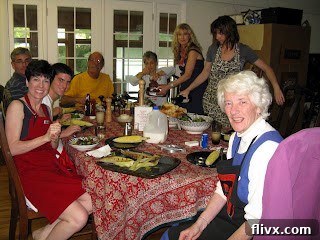 The blogger with her sisters and parents gathered around the dining room table in her cherished childhood home, a scene of warmth and family connection.