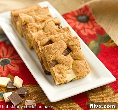 Brown Butter Chocolate Chunk Cookie Bars on a white tray