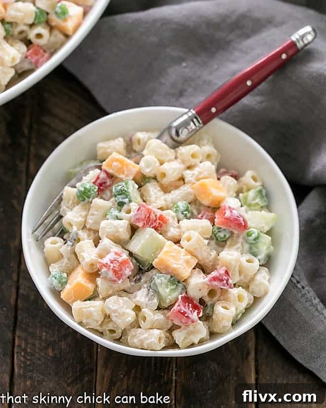 Small bowl of macaroni salad