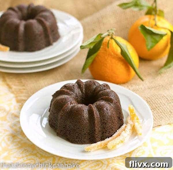 Gingerbread Baby Cakes - Mini holiday cakes garnished with candied orange peel