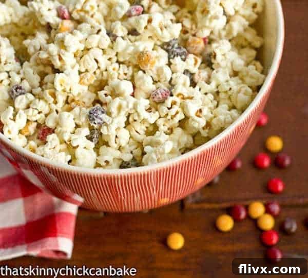 Holiday White Chocolate Popcorn | An irresistible sweet and salty snack, perfect for gifting and sharing!