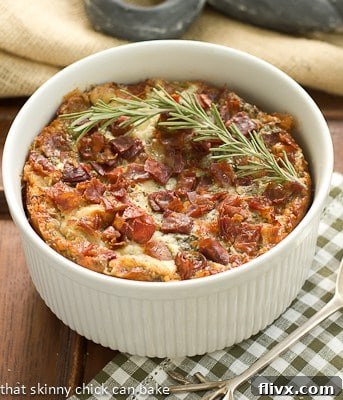 Prosciutto, Gorgonzola and Rosemary Strata - a man approved breakfast entree